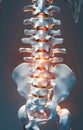 Anatomical image : visual of spine, intricate structure and alignment of vertebrae, highlighting importance of spinal