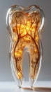 Anatomical intricacy: tooth structure, nerve, with a visible cartilaginous stage, detailed layers and components of a Royalty Free Stock Photo