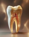 Anatomical intricacy: tooth structure, nerve, with a visible cartilaginous stage, detailed layers and components of a Royalty Free Stock Photo
