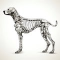 Anatomical Model of a Dog Skeleton Isolated on White Background. Generative ai Royalty Free Stock Photo