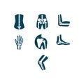 Anatomical orthopedic medical vector icon set pack Royalty Free Stock Photo