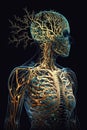 anatomical structure of human body of biological robot of future with artificial intelligence. Generative AI Royalty Free Stock Photo