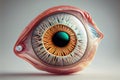 Detailed 3D Model of the Eye Anatomy - Generative AI