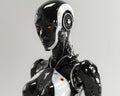 128 Anatomically accurate female cyborg android robot character 3D render