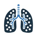Anatomy, body, breath system, breathe, lung icon. Editable vector graphics.