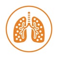 Anatomy, body, breath system, breathe, lung icon. Orange vector design.