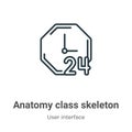 Anatomy class skeleton outline vector icon. Thin line black anatomy class skeleton icon, flat vector simple element illustration Royalty Free Stock Photo