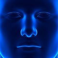 Anatomy Face - Front View - Blue concept Royalty Free Stock Photo