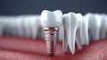 Anatomy of healthy teeth and tooth dental implant. Generative AI Royalty Free Stock Photo