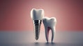 Anatomy of healthy teeth and tooth dental implant. Generative AI Royalty Free Stock Photo