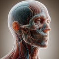 The anatomy of the middle-upper third of the face, details of bones, muscles, vessels and nerves.