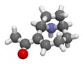 Anatoxin-a (very fast death factor, VFDF) molecule. 3D rendering.