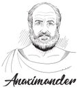 Anaximander line art portrait, vector