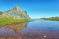 Anayet peak and Anayet lake in Spanish Pyrenees, Spain. Royalty Free Stock Photo