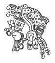 Ancent Mexican tattoo. Set of Aztec labels and elements. Vector set illustration template tattoo. Royalty Free Stock Photo
