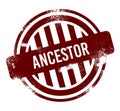 ancestor - red round grunge button, stamp