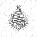 Anchor the adventure begins white Vector illustration Royalty Free Stock Photo