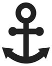 Anchor black icon. Sea travel symbol. Marine sign