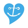 Anchor in blue heart