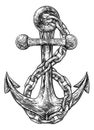 Anchor from Boat or Ship Tattoo Drawing