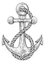 Anchor from Boat or Ship Tattoo Drawing