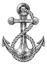 Anchor from Boat or Ship Tattoo Drawing