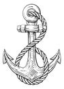 Anchor from Boat or Ship Tattoo Drawing