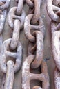 Anchor chain of the big cargo container vessel.