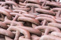 Anchor chain of the big cargo container vessel.