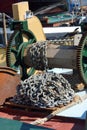 Anchor chain on boat Royalty Free Stock Photo