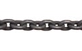 Anchor chain links on a white background. Black metal, reliable ship cable Royalty Free Stock Photo
