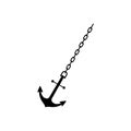 Anchor chain, Ship anchor or boat anchor flat icon