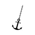 Anchor Chain, Ship Anchor Or Boat Anchor Flat Icon