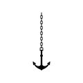 Anchor chain, Ship anchor or boat anchor flat icon