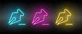 anchor, clear, pen vector icon yellow, pink, blue neon set. Tools vector icon Royalty Free Stock Photo