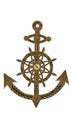 Anchor compass and ship steering wheel Royalty Free Stock Photo