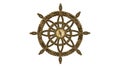Anchor compass and ship steering wheel Royalty Free Stock Photo