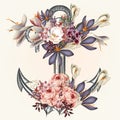 Anchor decorated by spring flowers ideal for labels for logotype