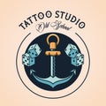 Anchor and dices tattoo studio image artistic
