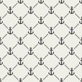 Anchor etric seamless pattern. Repeated abstract anchors background. Modern gray texture. Repeating contemporary grey design for p