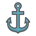 Anchor filled outline icon, navigation nautical