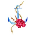 Anchor with flowers