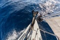 Anchor, forestay and furling drum on the yacht Royalty Free Stock Photo