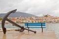 Anchor and Galaxidi Town Royalty Free Stock Photo