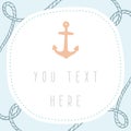 Anchor greeting card template. Royalty Free Stock Photo