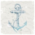Anchor on grunge paper background Royalty Free Stock Photo