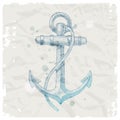 Anchor on grunge paper background