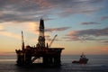 Anchor handling of Semi submergible in North Sea Royalty Free Stock Photo