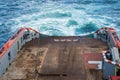 Anchor-handling Tug Supply AHTS vessel during towing Royalty Free Stock Photo