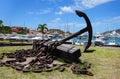 Anchor in harbor of St Barts. Royalty Free Stock Photo